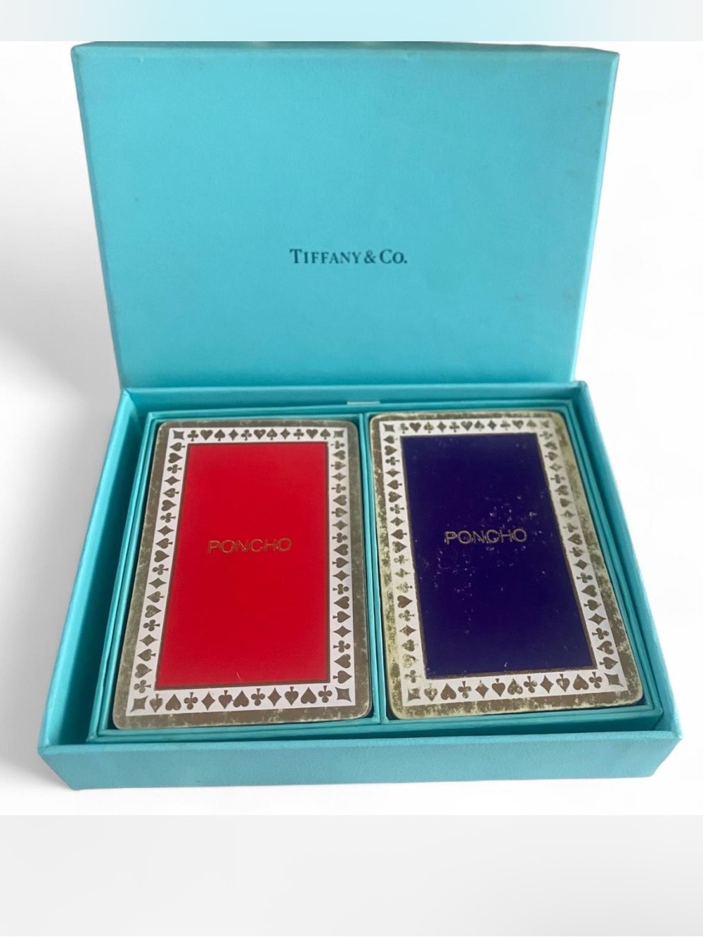 VINTAGE 90’S TIFFANY & CO PONCHO PLAYING CARDS 2 DECK ORIGINAL BOX